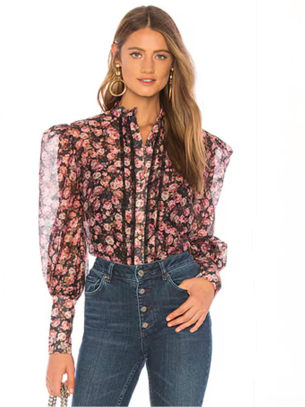 KEEPSAKE, One Love Top in Black Rose Floral, Size